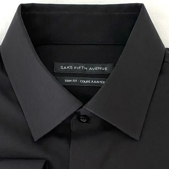 NWT Saks 5th Avenue Trim Fit Dress Shirt-15-1/2 - Picture 2 of 2